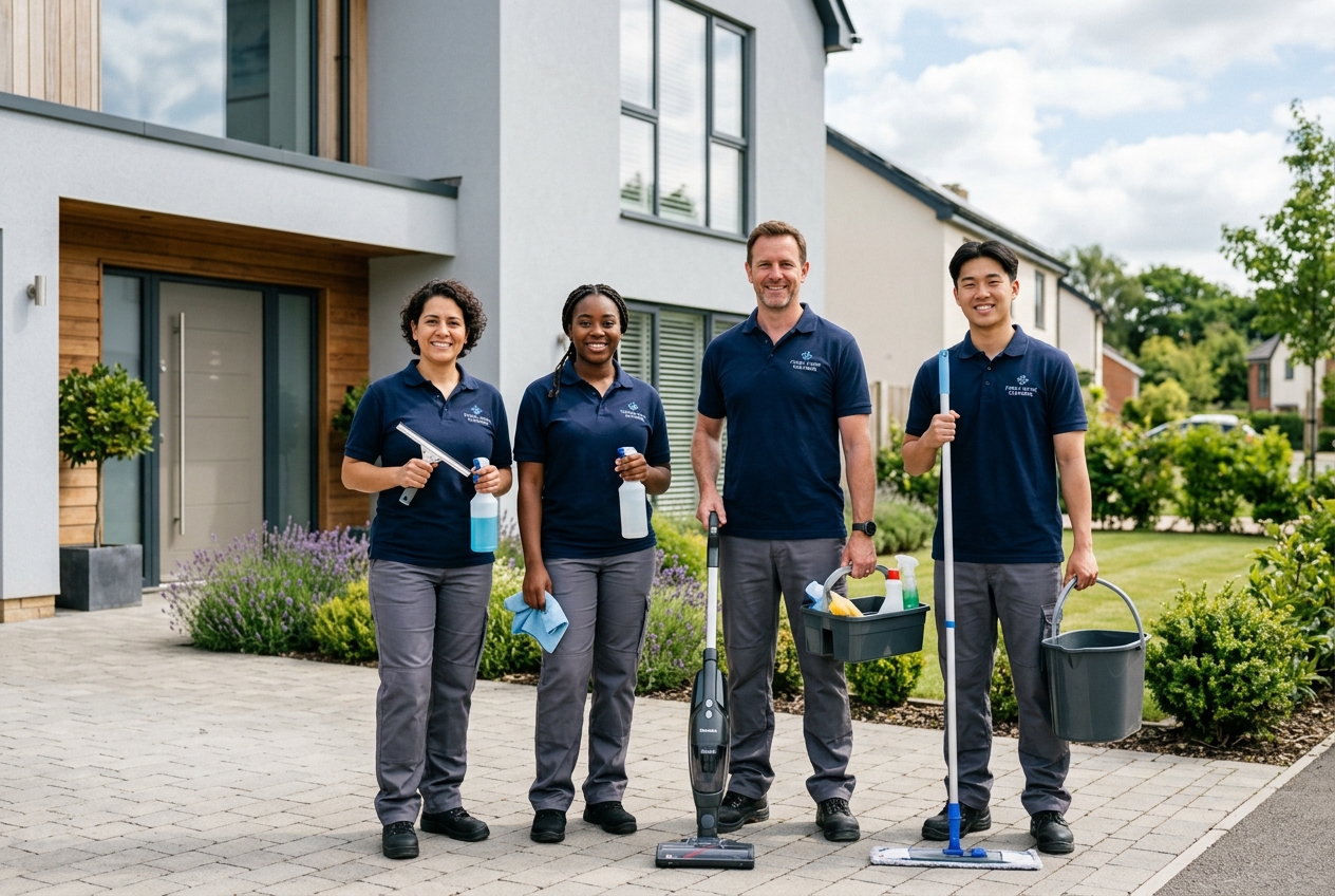The SparkleClean Pro team ready to serve